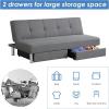imageGiantex 3Seat Convertible Sofa Bed Long Sofa Couch w 2 Large Drawers Ergonomic Sleeper w 3 Adjustable Angles Heavy Duty Sofa Bed for Living Room Bedroom Study Room ampamp Office