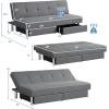 imageGiantex 3Seat Convertible Sofa Bed Long Sofa Couch w 2 Large Drawers Ergonomic Sleeper w 3 Adjustable Angles Heavy Duty Sofa Bed for Living Room Bedroom Study Room ampamp Office