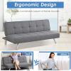 imageGiantex 3Seat Convertible Sofa Bed Sofa Bed w 3 Adjustable Angles Line Fabric ampamp HighDensity Sponge Durable Wood Frame ampampSturdy StainlessSteel Feet Suitable for Living Room Bedroom