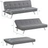 imageGiantex 3Seat Convertible Sofa Bed Sofa Bed w 3 Adjustable Angles Line Fabric ampamp HighDensity Sponge Durable Wood Frame ampampSturdy StainlessSteel Feet Suitable for Living Room Bedroom