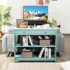 imageGiantex 3Tier Console Table with Drawers Narrow Entryway Table wStorage Shelves XDesign Sofa Side Tables for Hallway Modern Entry Tables for Foyer Living Room Bedroom BlackBlue
