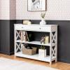 imageGiantex 3Tier Console Table with Drawers Narrow Entryway Table wStorage Shelves XDesign Sofa Side Tables for Hallway Modern Entry Tables for Foyer Living Room Bedroom BlackWhite