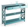 imageGiantex 3Tier Console Table with Drawers Narrow Entryway Table wStorage Shelves XDesign Sofa Side Tables for Hallway Modern Entry Tables for Foyer Living Room Bedroom BlackBlue
