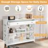 imageGiantex 3Tier Console Table with Drawers Narrow Entryway Table wStorage Shelves XDesign Sofa Side Tables for Hallway Modern Entry Tables for Foyer Living Room Bedroom BlackWhite