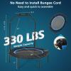 imageGiantex 40quot Foldable Mini Trampoline Indoor Fitness Trampoline with 425515quot Height Adjustable Handle Resistance Bands Rebounder Exercise Trampoline for Adults KidsBlue