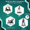 imageGiantex 40quot Foldable Mini Trampoline Indoor Fitness Trampoline with 425515quot Height Adjustable Handle Resistance Bands Rebounder Exercise Trampoline for Adults KidsGreen