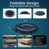 imageGiantex 40quot Foldable Mini Trampoline Indoor Fitness Trampoline with 425515quot Height Adjustable Handle Resistance Bands Rebounder Exercise Trampoline for Adults KidsBlue