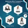 imageGiantex 40quot Foldable Mini Trampoline Indoor Fitness Trampoline with 425515quot Height Adjustable Handle Resistance Bands Rebounder Exercise Trampoline for Adults KidsBlue