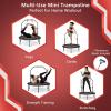 imageGiantex 40quot Foldable Mini Trampoline Indoor Fitness Trampoline with 425515quot Height Adjustable Handle Resistance Bands Rebounder Exercise Trampoline for Adults KidsRed