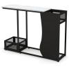 imageGiantex 435quot Console Table for Entryway  Modern Entry Table with Faux Marble Top 2 Mesh Storage Compartments Metal Frame Foyer Table Narrow Sofa Table for Living Room Hallway White  Black
