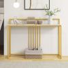 imageGiantex 47quot Console Table Narrow Sofa Side Table wWhite Faux Marble Tabletop ampamp Golden Steel Frame SpaceSaving Foyer Tables for Entryway Dining Room Corridor Living Room Hallway Table