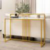 imageGiantex 47quot Console Table Narrow Sofa Side Table wWhite Faux Marble Tabletop ampamp Golden Steel Frame SpaceSaving Foyer Tables for Entryway Dining Room Corridor Living Room Hallway Table