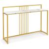 imageGiantex 47quot Console Table Narrow Sofa Side Table wWhite Faux Marble Tabletop ampamp Golden Steel Frame SpaceSaving Foyer Tables for Entryway Dining Room Corridor Living Room Hallway Table