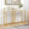 imageGiantex 47quot Console Table Narrow Sofa Side Table wWhite Faux Marble Tabletop ampamp Golden Steel Frame SpaceSaving Foyer Tables for Entryway Dining Room Corridor Living Room Hallway Table