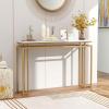 imageGiantex 47quot Entryway Console Table  Modern Hallway Table wGold Metal Frame ampamp Antitoppling Kit Faux Marble Top Long Sofa Side Table Narrow Entryway Table for Living Room Foyer Entry Table