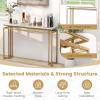 imageGiantex 47quot Entryway Console Table  Modern Hallway Table wGold Metal Frame ampamp Antitoppling Kit Faux Marble Top Long Sofa Side Table Narrow Entryway Table for Living Room Foyer Entry Table
