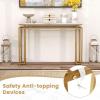 imageGiantex 47quot Entryway Console Table  Modern Hallway Table wGold Metal Frame ampamp Antitoppling Kit Faux Marble Top Long Sofa Side Table Narrow Entryway Table for Living Room Foyer Entry Table