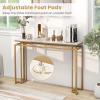 imageGiantex 47quot Entryway Console Table  Modern Hallway Table wGold Metal Frame ampamp Antitoppling Kit Faux Marble Top Long Sofa Side Table Narrow Entryway Table for Living Room Foyer Entry Table