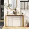imageGiantex 47quot Entryway Console Table  Modern Hallway Table wGold Metal Frame ampamp Antitoppling Kit Faux Marble Top Long Sofa Side Table Narrow Entryway Table for Living Room Foyer Entry Table