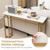 imageGiantex 47quot Entryway Console Table  Modern Hallway Table wGold Metal Frame ampamp Antitoppling Kit Faux Marble Top Long Sofa Side Table Narrow Entryway Table for Living Room Foyer Entry Table