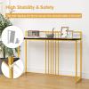 imageGiantex 47quot Entryway Console Table Narrow Hallway Table wBlack Faux Marble Tabletop ampamp Sturdy Gold Frame AntiTipping Kits Modern Foyer Table Behind Couch Sofa Table for Living Room Entry Table