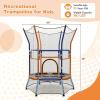 imageGiantex 48quot Toddler Trampoline With Safety Enclosure Net Seamless Design for Kids Aged 36 Indoor Outdoor Mini Small Birthday Gift for Boys GirlsOrangeBlue