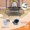 imageGiantex 48quot Toddler Trampoline With Safety Enclosure Net Seamless Design for Kids Aged 36 Indoor Outdoor Mini Small Birthday Gift for Boys GirlsOrangeBlue