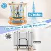imageGiantex 48quot Toddler Trampoline With Safety Enclosure Net Seamless Design for Kids Aged 36 Indoor Outdoor Mini Small Birthday Gift for Boys GirlsYellowBlue
