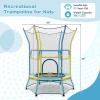 imageGiantex 48quot Toddler Trampoline With Safety Enclosure Net Seamless Design for Kids Aged 36 Indoor Outdoor Mini Small Birthday Gift for Boys GirlsYellowBlue