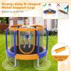 imageGiantex 48quot Trampoline for Kids Toddler Trampoline with Safety Enclosure Net Max Load 265 Lbs Outdoor Mini Trampoline with Net for Kids Indoor Small Trampoline Gifts for Boys Girls Aged 36Blue Orange
