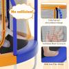 imageGiantex 48quot Trampoline for Kids Toddler Trampoline with Safety Enclosure Net Max Load 265 Lbs Outdoor Mini Trampoline with Net for Kids Indoor Small Trampoline Gifts for Boys Girls Aged 36Blue Orange