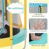 imageGiantex 48quot Trampoline for Kids Toddler Trampoline with Safety Enclosure Net Max Load 265 Lbs Outdoor Mini Trampoline with Net for Kids Indoor Small Trampoline Gifts for Boys Girls Aged 36Green Yellow