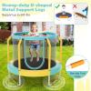 imageGiantex 48quot Trampoline for Kids Toddler Trampoline with Safety Enclosure Net Max Load 265 Lbs Outdoor Mini Trampoline with Net for Kids Indoor Small Trampoline Gifts for Boys Girls Aged 36Green Yellow