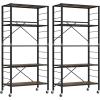 imageGiantex 4Tier Folding Storage Shelf Collapsible Shelving Unit wLockable Wheels ampamp Adjustable Shelf HeavyDuty Storage Organizer on Wheels Storage Rack for Tool Room Garage Kitchen Living Room2