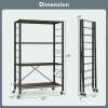 imageGiantex 4Tier Folding Storage Shelf Collapsible Shelving Unit wLockable Wheels ampamp Adjustable Shelf HeavyDuty Storage Organizer on Wheels Storage Rack for Tool Room Garage Kitchen Living Room2