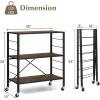 imageGiantex 4Tier Folding Storage Shelf Collapsible Shelving Unit wLockable Wheels ampamp Adjustable Shelf HeavyDuty Storage Organizer on Wheels Storage Rack for Tool Room Garage Kitchen Living Room1