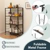 imageGiantex 4Tier Folding Storage Shelf Collapsible Shelving Unit wLockable Wheels ampamp Adjustable Shelf HeavyDuty Storage Organizer on Wheels Storage Rack for Tool Room Garage Kitchen Living Room2