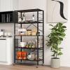 imageGiantex 4Tier Folding Storage Shelf Collapsible Shelving Unit wLockable Wheels ampamp Adjustable Shelf HeavyDuty Storage Organizer on Wheels Storage Rack for Tool Room Garage Kitchen Living Room2