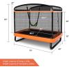 imageGiantex 6 Ft Kids Trampoline With Swing Max Load 220lbs Indoor Small for 2 Kids Safety Enclosure Net Builtin Zipper ASTM Approved Toddler Rectangle for 38 Year OldOrange