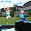 imageGiantex 6 Ft Kids Trampoline With Swing Max Load 220lbs Indoor Small for 2 Kids Safety Enclosure Net Builtin Zipper ASTM Approved Toddler Rectangle for 38 Year OldBlue