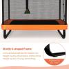 imageGiantex 6 Ft Kids Trampoline With Swing Max Load 220lbs Indoor Small for 2 Kids Safety Enclosure Net Builtin Zipper ASTM Approved Toddler Rectangle for 38 Year OldOrange