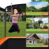 imageGiantex 6 Ft Kids Trampoline With Swing Max Load 220lbs Indoor Small for 2 Kids Safety Enclosure Net Builtin Zipper ASTM Approved Toddler Rectangle for 38 Year OldOrange