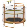 imageGiantex 60quot Trampoline for Kids Heavy Duty Small Mini Toddler Trampoline with Ring and Horizontal Bar Adjustable Height Max Weight 330 lbs 5 Ft Outdoor Indoor Trampolines for 37 AgesOrange