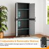 imageGiantex 68quot Lockable Storage Cabinet PP Garage Storage Shed with Doors 3 Adjustable Shelves Freestanding Tool Locker Shelving Unit for Pantry Basement Laundry Room or Mudroom