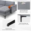 imageGiantex 68quot Modern Loveseat 2Seater Sofa Couch Thick Cushion ampamp 2 Bolsters Armrest Magazine Cabby with 2 Pockets Metal Legs Ideal for Living Room Reception Room Office Dark GreyGreyorange