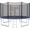 imageGiantex 8Ft 10Ft 12Ft 14Ft 15Ft 16Ft Trampoline for Kids Adults ASTM Approved Trampoline with Net Thickness Steel Pipes WearResistant All Weather Outdoor Large Recreational Trampoline with LadderLight Blue