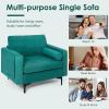 imageGiantex 97quot Sectional Sofa Couch 3Seater Modular Sleeper with USB Ports 3Hole Socket Thick Cushion 2 Bolsters Armrest Magazine Pocket Metal Legs for Living Room Reception Bedroom OfficeTeal