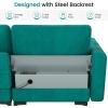 imageGiantex 97quot Sectional Sofa Couch 3Seater Modular Sleeper with USB Ports 3Hole Socket Thick Cushion 2 Bolsters Armrest Magazine Pocket Metal Legs for Living Room Reception Bedroom Dark GreyTeal
