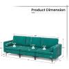 imageGiantex 97quot Sectional Sofa Couch 3Seater Modular Sleeper with USB Ports 3Hole Socket Thick Cushion 2 Bolsters Armrest Magazine Pocket Metal Legs for Living Room Reception Bedroom OfficeTeal