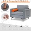 imageGiantex 97quot Sectional Sofa Couch 3Seater Modular Sleeper with USB Ports 3Hole Socket Thick Cushion 2 Bolsters Armrest Magazine Pocket Metal Legs for Living Room Reception Bedroom OfficeGreyorange